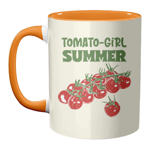 Tomato Girl Summer Aesthetic Illustration - unique mug by EZbie