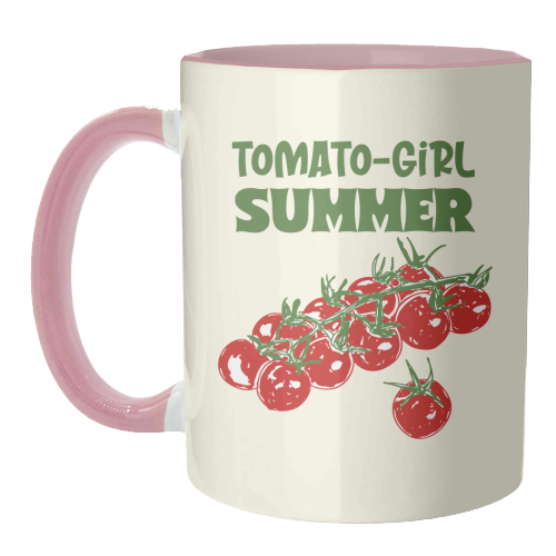 Tomato Girl Summer Aesthetic Illustration - unique mug by EZbie