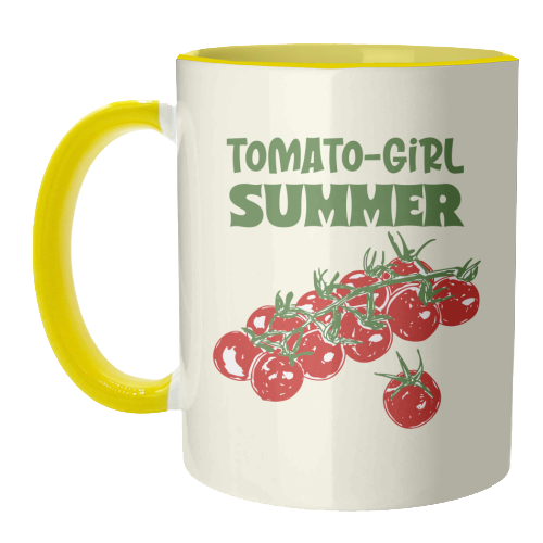 Tomato Girl Summer Aesthetic Illustration - unique mug by EZbie