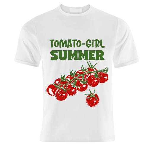 Tomato Girl Summer Aesthetic Illustration - unique t shirt by EZbie