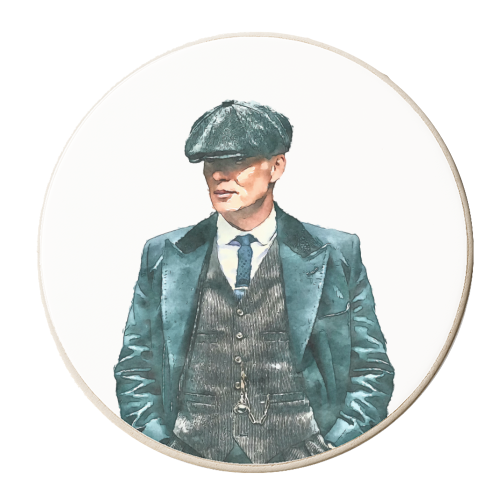 Tommy on White - personalised beer coaster by AP