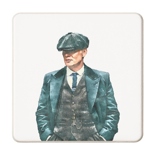 Tommy on White - personalised beer coaster by AP