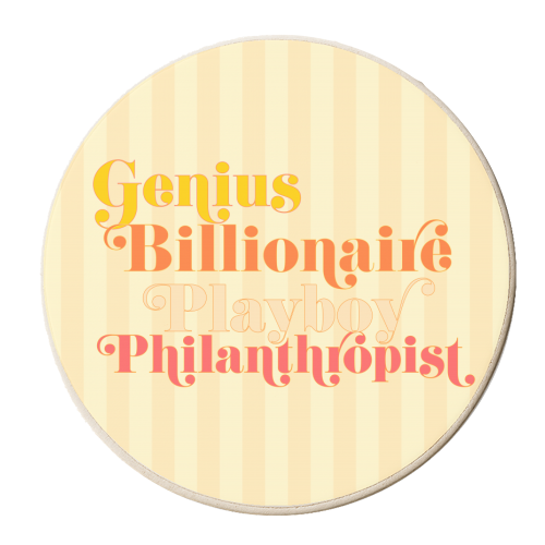 Tony Stark - personalised beer coaster by Dominique Benedict