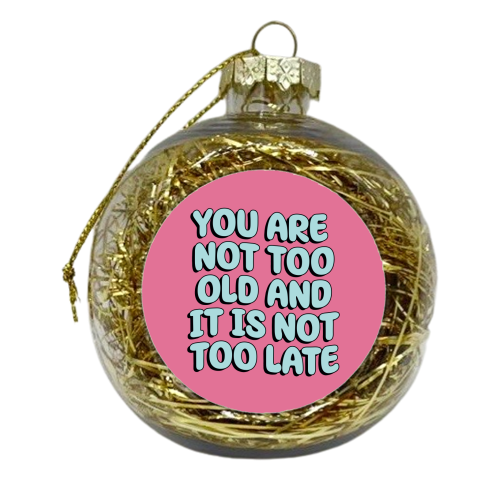 Too Old - xmas bauble by Pink and Pip