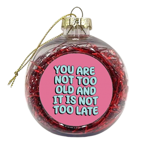 Too Old - xmas bauble by Pink and Pip