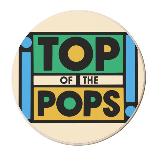 Top of the Pops Retro Nostalgia Logo Design - personalised beer coaster by AbiGoLucky