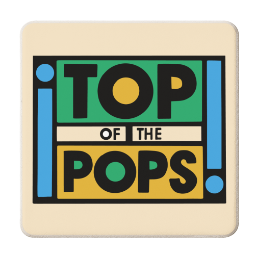 Top of the Pops Retro Nostalgia Logo Design - personalised beer coaster by AbiGoLucky