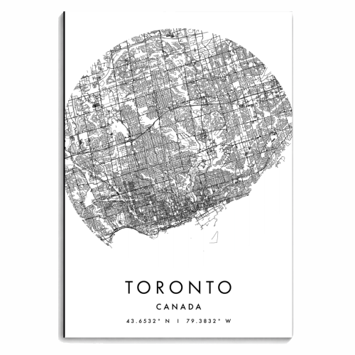 Toronto Canada Minimal Modern Circle Map - personalised A4, A5, A6 notebook by Toni Scott