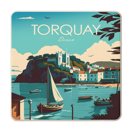Torquay Devon Travel - personalised beer coaster by Kun Pact