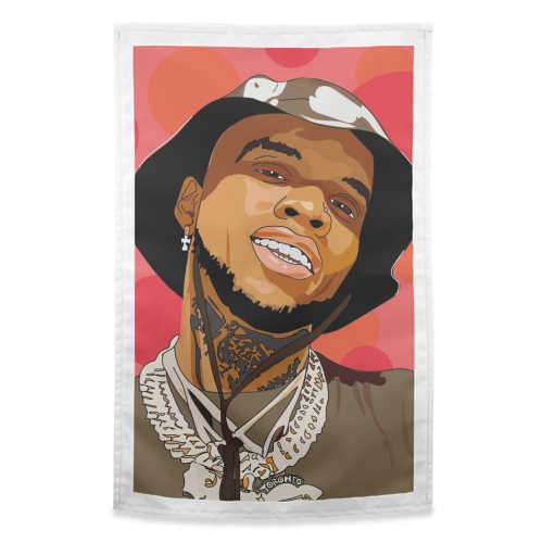 Tory Lanez - funny tea towel by Catherine Critchley.