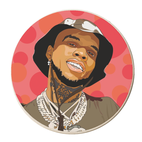 Tory Lanez - personalised beer coaster by Catherine Critchley.