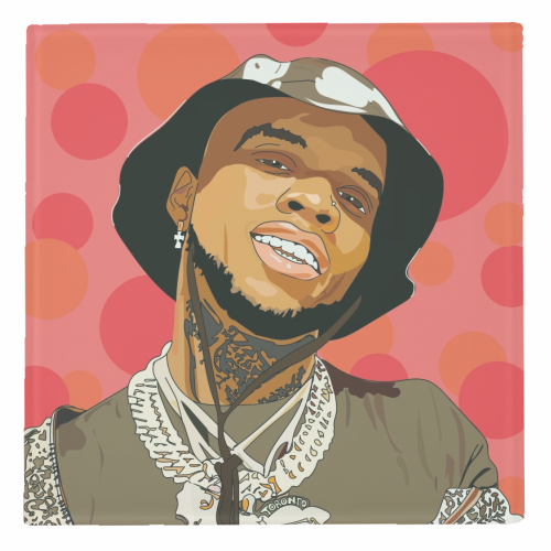 Tory Lanez - personalised beer coaster by Catherine Critchley.