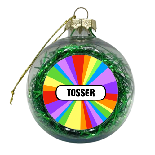 Tosser Rainbow Burst - xmas bauble by Adam Regester