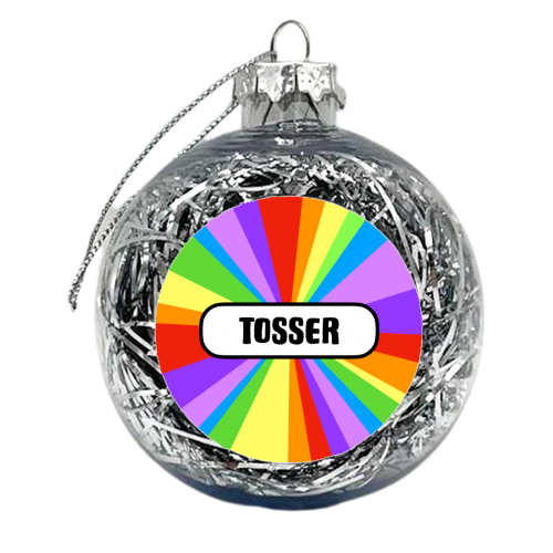 Tosser Rainbow Burst - xmas bauble by Adam Regester