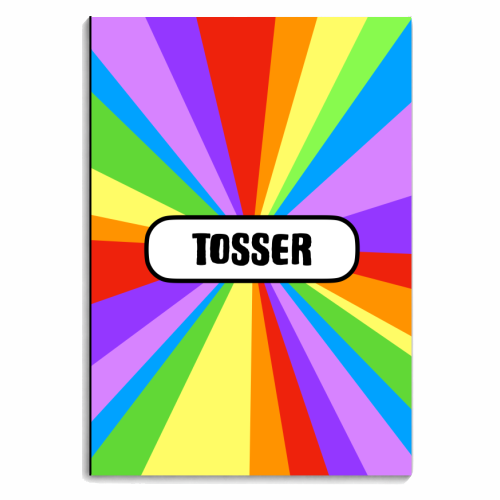 Tosser Rainbow Burst - personalised A4, A5, A6 notebook by Adam Regester