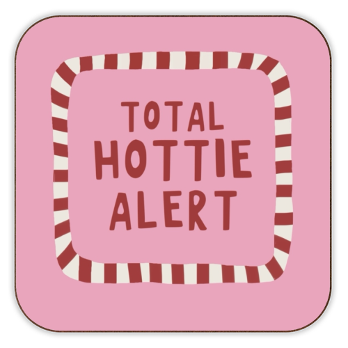 Total Hottie Alert - personalised beer coaster by Giddy Kipper