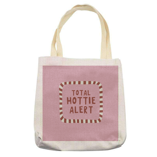 Total Hottie Alert - printed canvas tote bag by Giddy Kipper