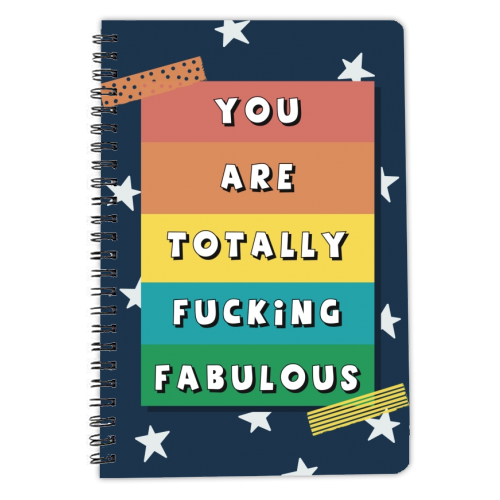 Totally fucking fabulous - personalised A4, A5, A6 notebook by Giddy Kipper