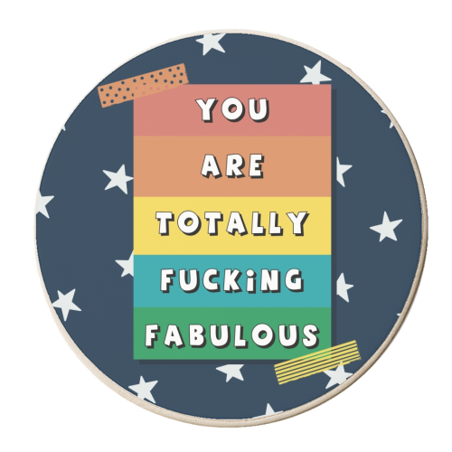 Totally fucking fabulous - personalised beer coaster by Giddy Kipper