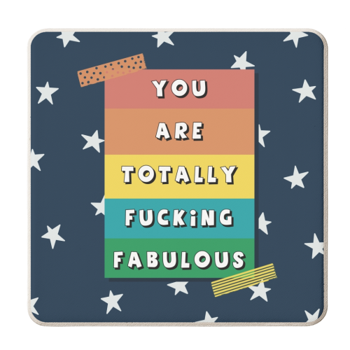 Totally fucking fabulous - personalised beer coaster by Giddy Kipper