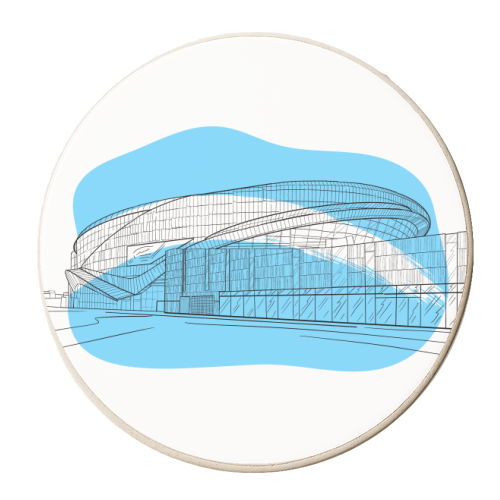Tottenham Stadium Graphic Illustration - personalised beer coaster by Adam Regester