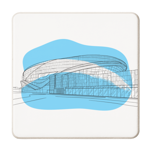 Tottenham Stadium Graphic Illustration - personalised beer coaster by Adam Regester