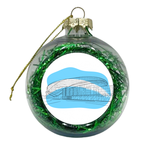 Tottenham Stadium Graphic Illustration - xmas bauble by Adam Regester
