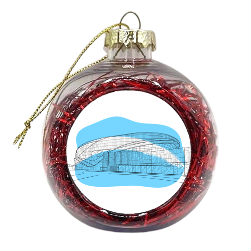 Tottenham Stadium Graphic Illustration - xmas bauble by Adam Regester