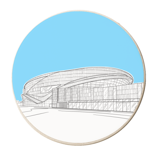 Tottenham Stadium (Pale Blue Colour Pop) - personalised beer coaster by Adam Regester