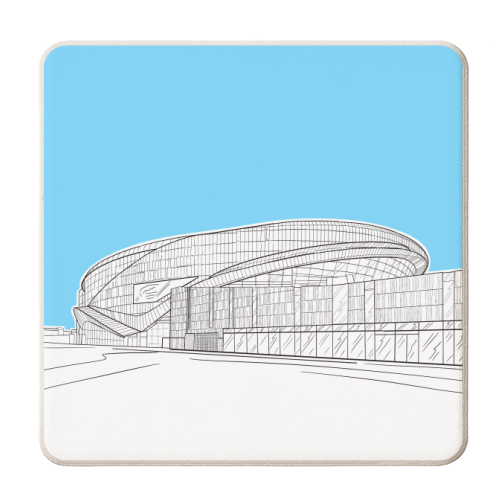 Tottenham Stadium (Pale Blue Colour Pop) - personalised beer coaster by Adam Regester