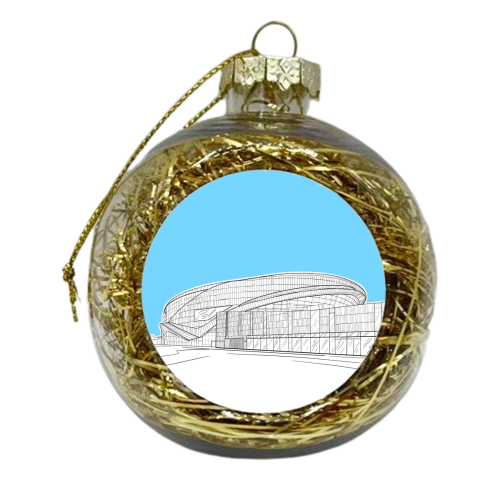 Tottenham Stadium (Pale Blue Colour Pop) - xmas bauble by Adam Regester