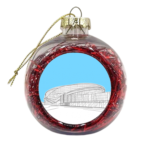 Tottenham Stadium (Pale Blue Colour Pop) - xmas bauble by Adam Regester