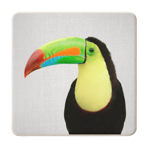 Toucan Bird - Colorful - personalised beer coaster by Gal Design