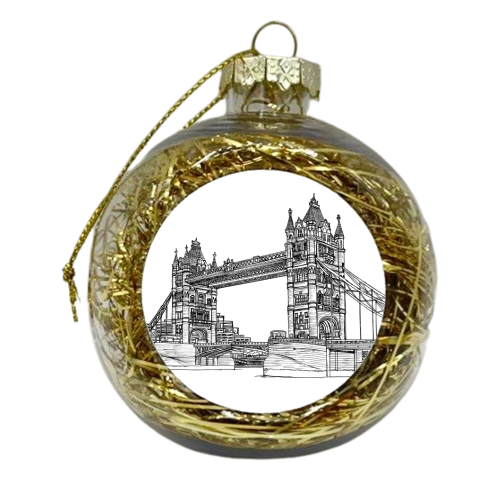 Tower Bridge Outline - xmas bauble by Gary Wadsworth