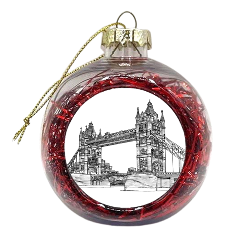 Tower Bridge Outline - xmas bauble by Gary Wadsworth