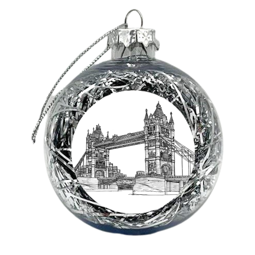 Tower Bridge Outline - xmas bauble by Gary Wadsworth