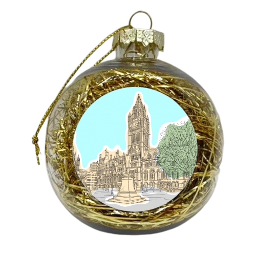 Town Hall & Surroundings  Manchester (UK) - xmas bauble by Adam Regester