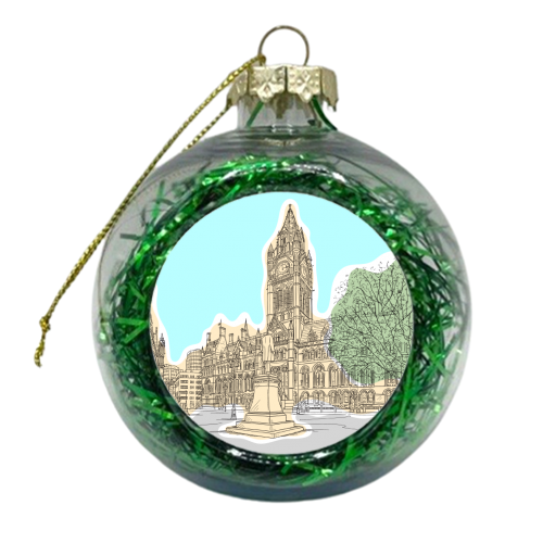 Town Hall & Surroundings  Manchester (UK) - xmas bauble by Adam Regester