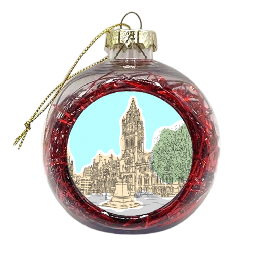 Town Hall & Surroundings  Manchester (UK) - xmas bauble by Adam Regester