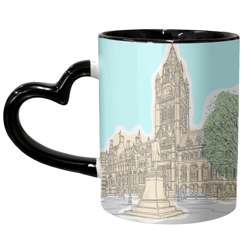 Town Hall & Surroundings  Manchester (UK) - unique mug by Adam Regester