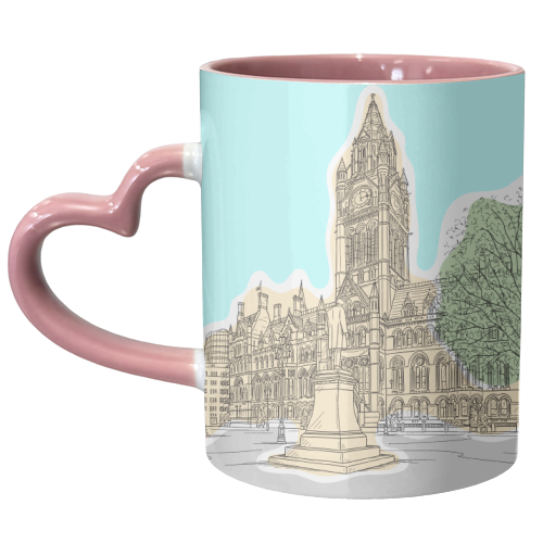 Town Hall & Surroundings  Manchester (UK) - unique mug by Adam Regester