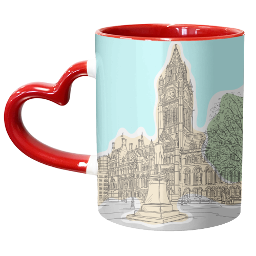 Town Hall & Surroundings  Manchester (UK) - unique mug by Adam Regester