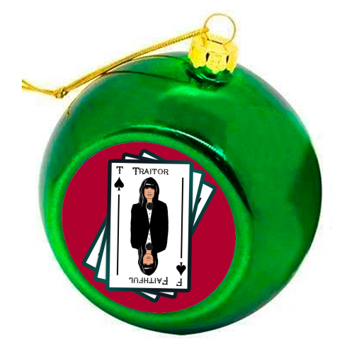 Traitor or Faithful - colourful christmas bauble by Bite Your Granny