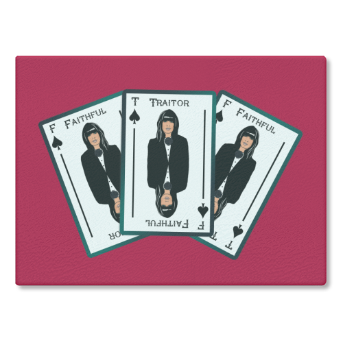 Traitor or Faithful - glass chopping board by Bite Your Granny