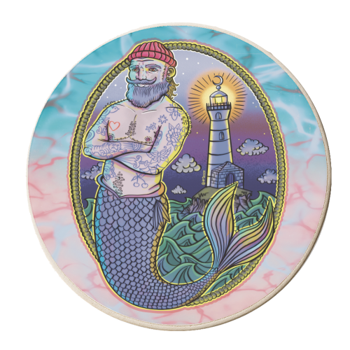 Trans Merman - personalised beer coaster by ARTECCO