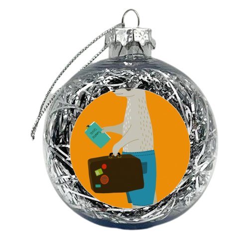 Travelling Meerkat - xmas bauble by Hannah Stevens