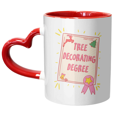Tree Decorating Degree - unique mug by Lisa Wardle