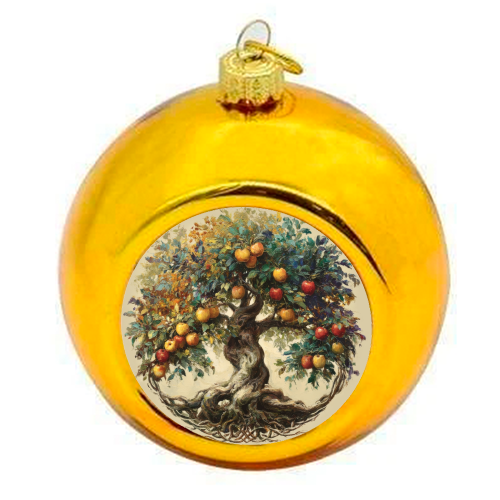 Tree of life - colourful christmas bauble by DejaReve