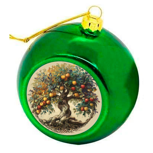 Tree of life - colourful christmas bauble by DejaReve