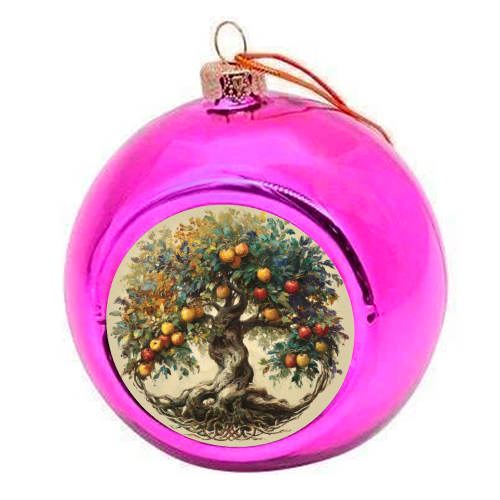 Tree of life - colourful christmas bauble by DejaReve